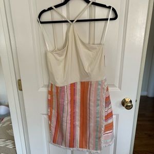 Anthropology Pink/Cream Stripped Dress in Size 12